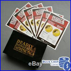 2012 $5 Tokelau Deadly & Dangerous 6 Coin Bu Gold Coin Collection Set