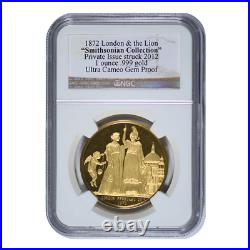 2012 London and The Lion Smithsonian Collection NGC Proof 1 oz Gold. 999 Fine w