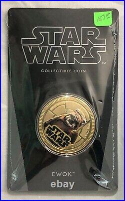 2012 NIUE STAR WARS Ewok COLLECTABLE COIN NZ MINT $1 Gold-Plated