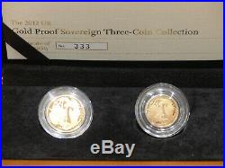 2012 UK Gold Proof Sovereign Three-Coin Collection, Golden Jubilee, Ltd Ed #333