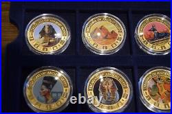 2013 The Treasures of Ancient Egypt Gold Plated Coin Collection Holder and COA