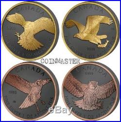 2014,2015 4 Oz Silver $5 GOLDEN ENIGMA BIRDS OF PREY Set Coins