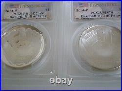 2014 Baseball Hof 6 Coin Collection-gold, Silver, Clad Pcgs 70 +bonus