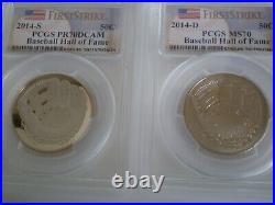 2014 Baseball Hof 6 Coin Collection-gold, Silver, Clad Pcgs 70 +bonus