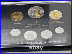 2014 Canada. 9999 7-Coin Fine Silver Proof Set with Gold Plated Dollar 100th Ann