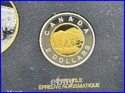 2014 Canada. 9999 7-Coin Fine Silver Proof Set with Gold Plated Dollar 100th Ann