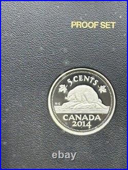 2014 Canada. 9999 7-Coin Fine Silver Proof Set with Gold Plated Dollar 100th Ann