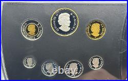 2014 Canada. 9999 7-Coin Fine Silver Proof Set with Gold Plated Dollar 100th Ann