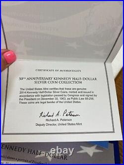 2014 Kennedy Half-Dollar 50th Anniversary Silver Coin Collection. Perfect