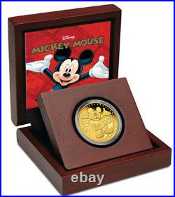 2014 Niue $25 1/4 Oz. 999 Fine Gold Proof Coin Disney World Land Mickey Mouse