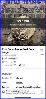 2015 Nintendo World 10th Anniversary Mario Gold Coin NYC Rare Collectible