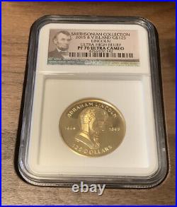2015 b. V. Island G$125 lincoln UHR smithsonian collection Withngc PF70 coin only