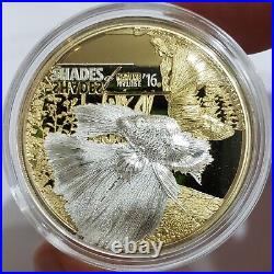 2016 25 Grams Silver $5 Cook Island FIGHTING FISH Shades of Nature Coin