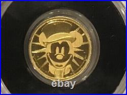 2016 Disney Mickey Mouse Christmas Carol. 5 Gram Gold Niue $2.5 Proof Coin