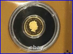2016 Disney Mickey Mouse Christmas Carol. 5 Gram Gold Niue $2.5 Proof Coin