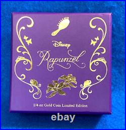 2016 Disney Princess Rapunzel 1/4 Oz. Gold Proof Coin #11/1000