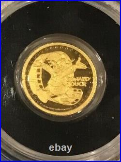 2016 Gold Disney Donald & Daisy Duck. 5 Gram X 2 = 1 Gram Niue $2.5 Proof Coins
