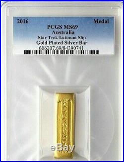 2016 Star Trek Latinum Slip Gold & Pure Silver Bar Pcgs Ms 69 $9.99