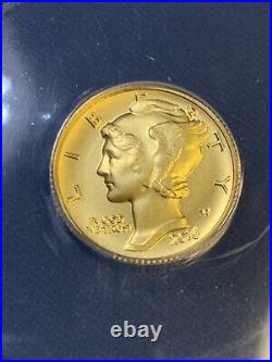 2016-w 1/10 oz gold mercury dime centennial MS 70 Collectible Coin Gold Coin