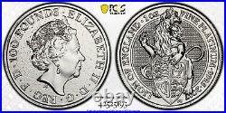 2017 1Oz PLATINUM £100 UK Queen Beast LION OF ENGLAND PCGS MS68 Gold Shield Coin