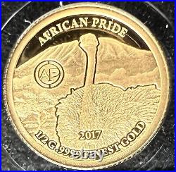 2017 African Pride 11 Gold Proof Coin Collection Wild Nature In Wooden Box