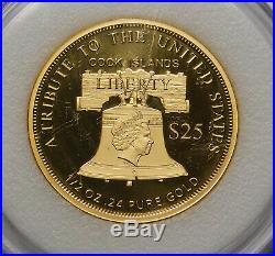 2018 Cook Islands $25 Liberty 1/2 oz. 24 Gold Proof Collector Coin