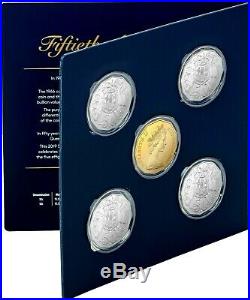 2019 50th Fiftieth Anniversary 50 Cent 5 Coin Set inc Gold Plated 50c