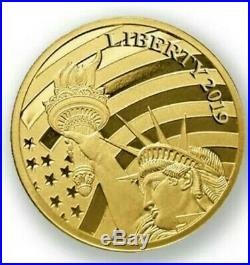 2019 Cook Islands $5 Statue of Liberty Gold Historical Proof Collectible Coin