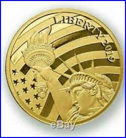 2019 Cook Islands $5 Statue of Liberty Gold Historical Proof Collectible Coin