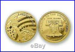 2019 Cook Islands $5 Statue of Liberty Gold Historical Proof Collectible Coin