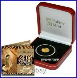 2020 0.5 Gram PROOF GOLD $4 Sierra leone LION Big Cats Coin