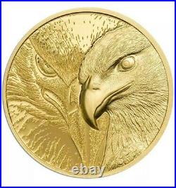 2020 1/10 Oz PROOF GOLD 1,000 Togrog Mongolia MAJESTIC EAGLE Coin