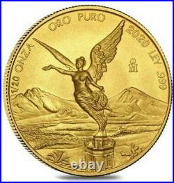 2020 1/20 Oz GOLD MEXICAN LIBERTAD BU Coin