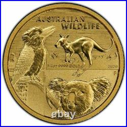 2020 1/4 Oz GOLD $25 AUSTRALIAN WILDLIFE PCGS MS69 Gold Shiel Label Coin