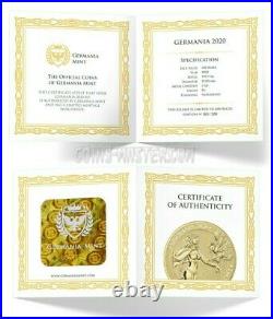 2020 1 Oz GOLD 100 Mark GERMANIA BU Coin, 200 Pieces Minted