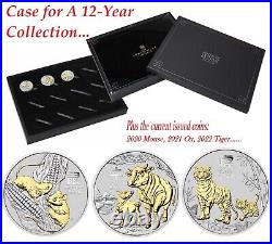 2020-2031 Australia Lunar 12-Coin GILT Collection Case + 3x issued 1oz Silver $1