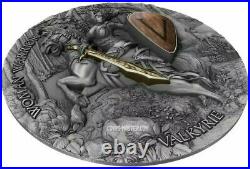 2020 2 Oz Silver $5 Niue Woman Warrior VALKYRIE PCGS MS70 Gold Shield Coin