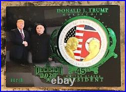 2020 Decision Donald Trump Gold Coin #TC1 GREEN FOIL 6/10 Kim Jong Un READ