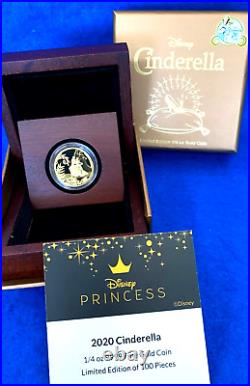 2020 Disney Cinderella 1/4 Oz. Gold Proof 70th Birthday Coin #74/100