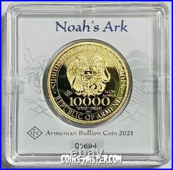 2021 1/4 Oz PROOF GOLD Armenia NOAH'S ARK Made By GEIGER Coin In Assay