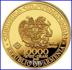 2021 1/4 Oz PROOF GOLD Armenia NOAH'S ARK Made By GEIGER Coin In Assay