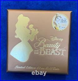 2021 Disney Beauty And The Beast 1/4 Oz Gold Proof 30th Anniversary #185/250