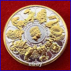 2021 Queen's Beasts Collection 2 Troy Oz. 9999 Silver Coin with 24K Gold by SFS