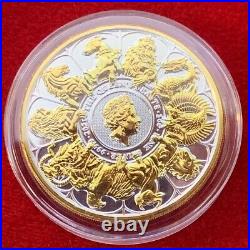 2021 Queen's Beasts Collection 2 Troy Oz. 9999 Silver Coin with 24K Gold by SFS