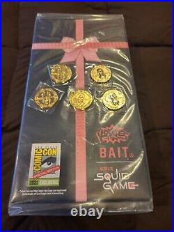 2021 SDCC SE Squid Game Bait Exclusive Gold Kokies with Collector Gold Coin Set