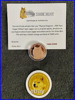 2021 Shibe Mint DOGE Coin Collection Silver, 24kt Gold Plated & Copper