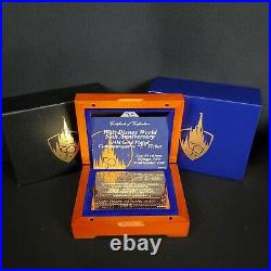 2021 Walt Disney World 50th Anniversary 24kt Gold Plated E Ticket & Mickey Coin