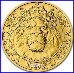 2022 1/4 Oz GOLD $10 Niue CZECH LION BU Coin