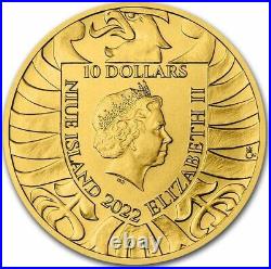 2022 1/4 Oz GOLD $10 Niue CZECH LION BU Coin