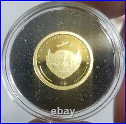 2022 1 Gram PROOF GOLD $1 Palau Ounce of Luck FOUR LEAF CLOVER Coin